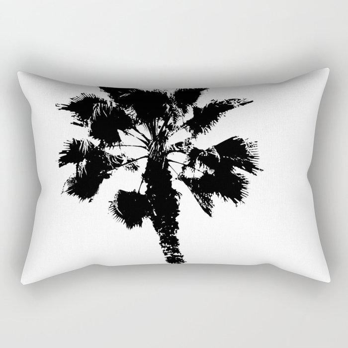 Black & White Palm Rectangular Pillow