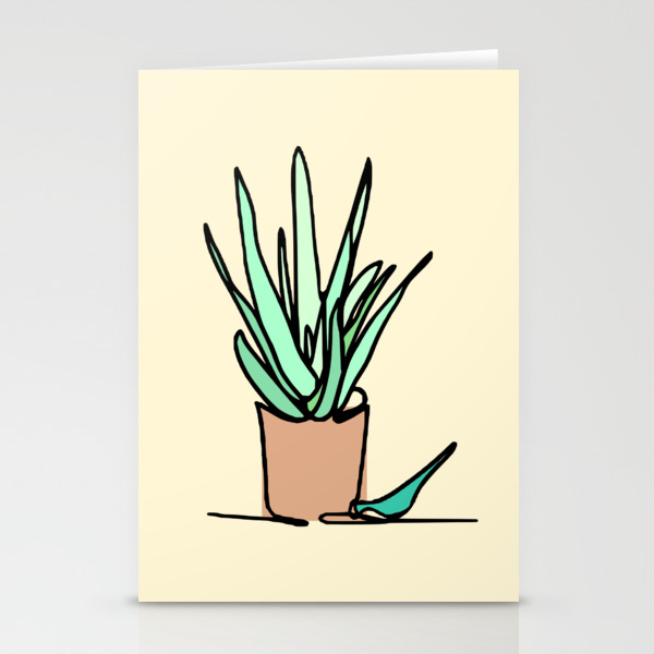 Potted Plant Drawing Stationery Cards By Hong1023 Society6