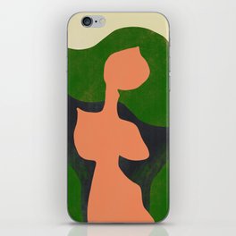 Girl with thick green hair iPhone Skin