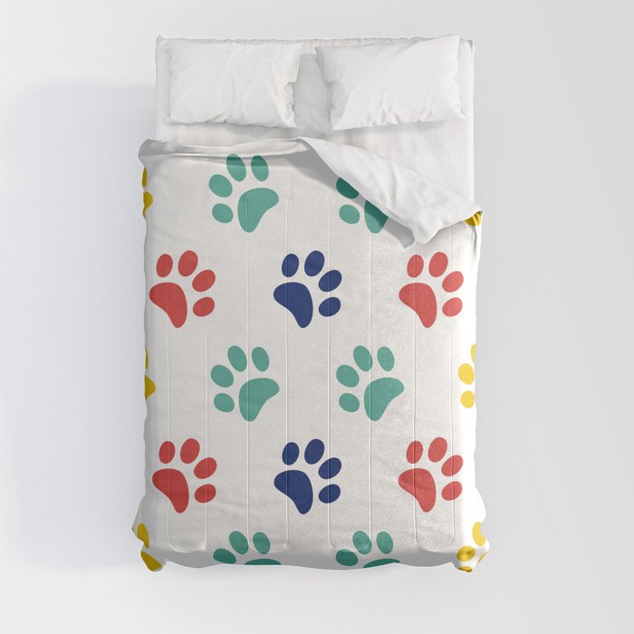 dog paw print pattern Comforter