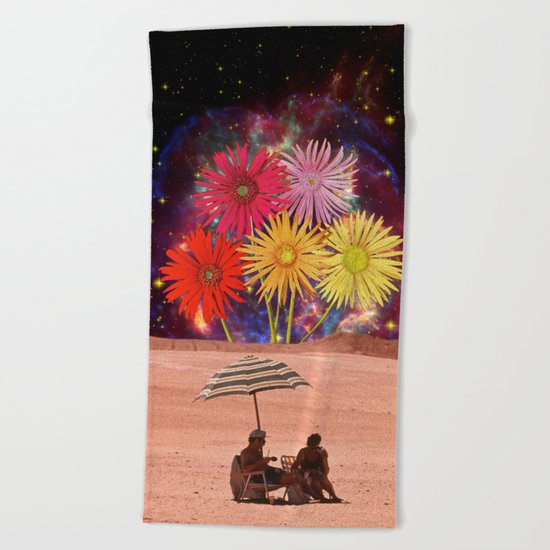 Flower sunrise Beach Towel