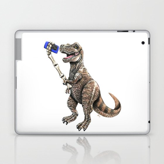 "Selfiesaurus" - T-Rex Dinosaur Selfie Laptop & iPad Skin