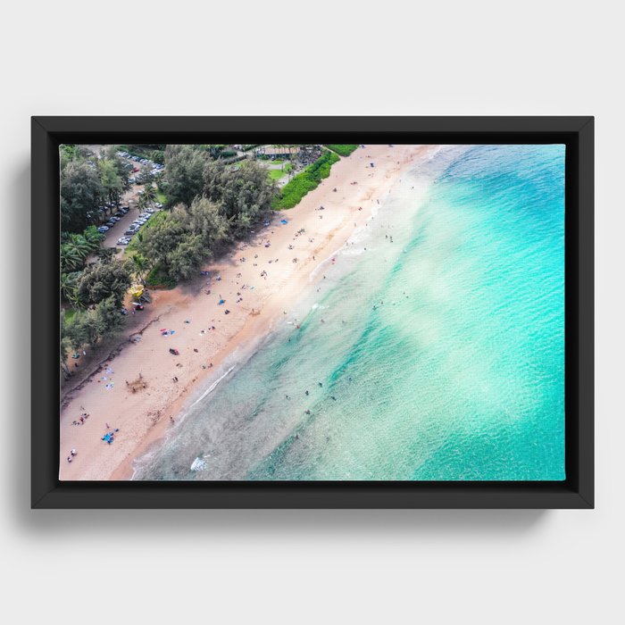 Maui coastline aerial beach Framed Canvas