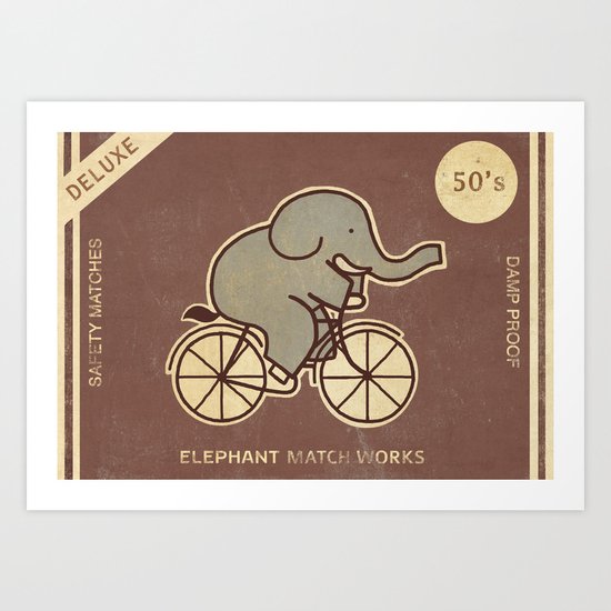 Elephant Match Works Art Print