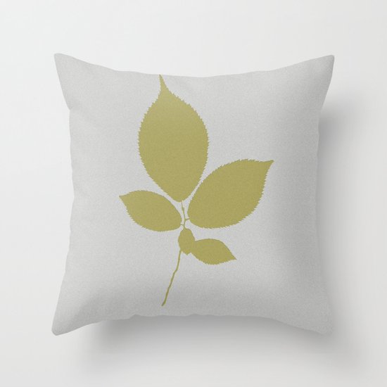 Vert et feuille d'or Throw Pillow