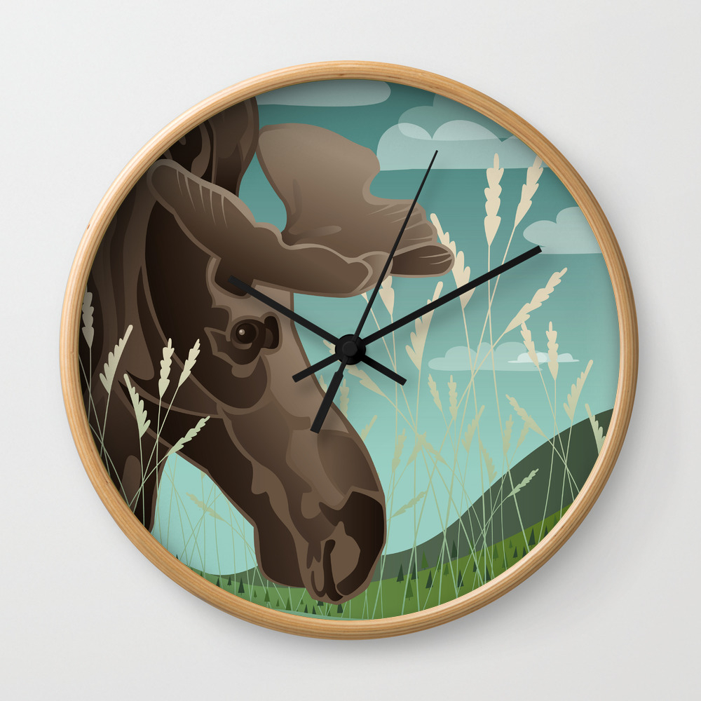 Shiras Moose Wall Clock By Chillyzebra Society6