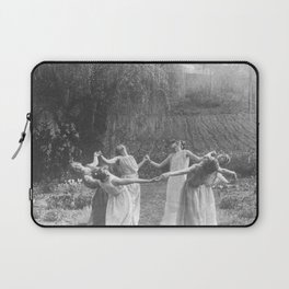 Circle Of Witches Vintage Women Dancing Black And White Laptop Sleeve