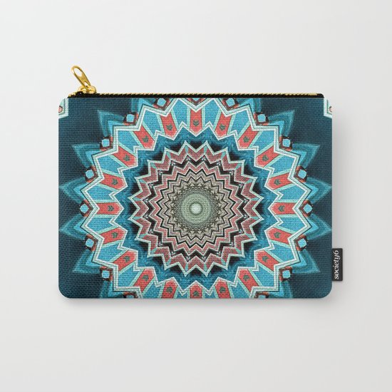 Blue And Turquoise Pattern Carry-All Pouch