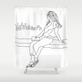 Girl with a book Shower Curtain