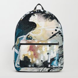 EMERGE // phoenix Backpack | Uplifting, Gold, Black, Acrylic, Black And White, Wings, Dramatic, Street Art, Dots, Energetic 