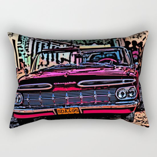 Old american car in Trinidad, Kuba Rectangular Pillow