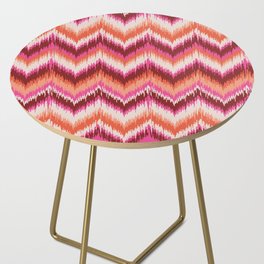8-Bit Ikat Pattern – Pink & Maroon Side Table