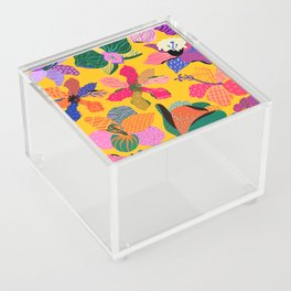 Tropical Flowers Color Pop Yellow Acrylic Box