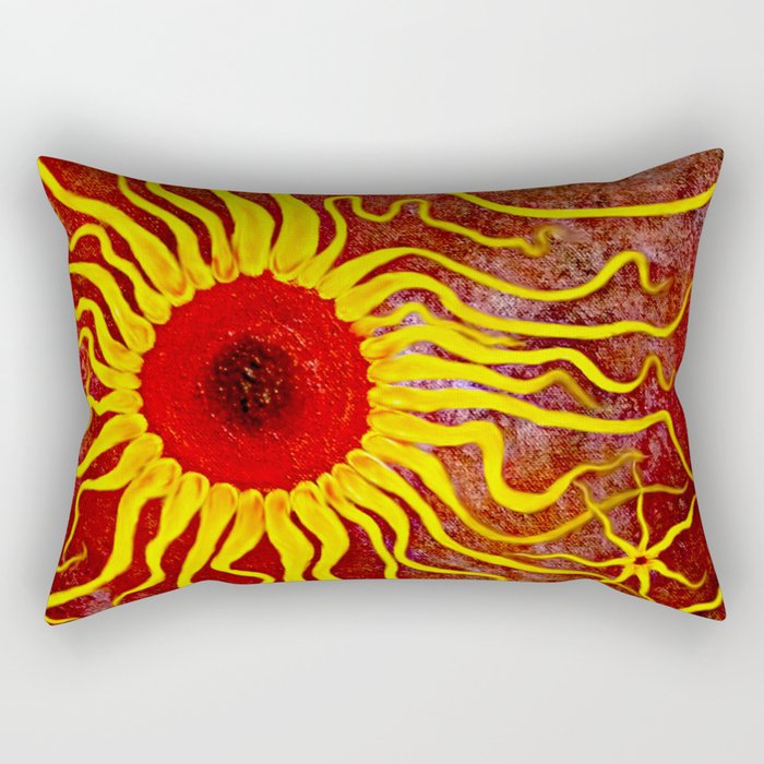 Psychedelic Susan 003, Sunflowers Rectangular Pillow