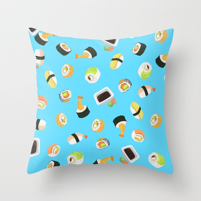 Sushi Pattern Throw Pillow