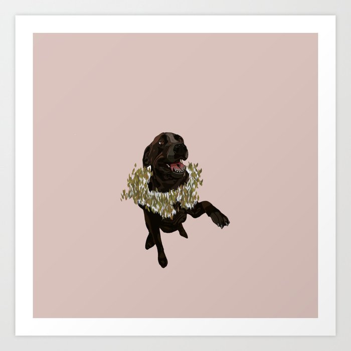 Lincoln the Lab in Pink Art Print