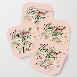 How Great Thou Art Calligraphy and Watercolor Coaster