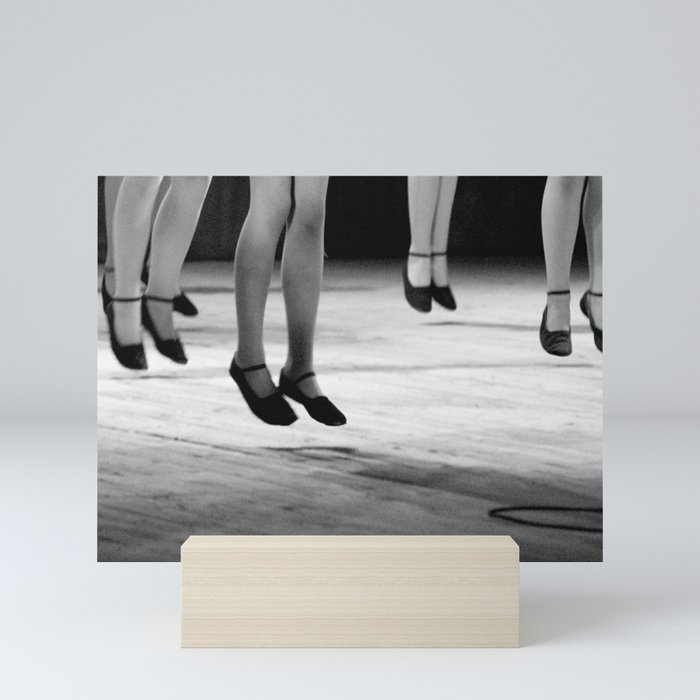 Live with both feet off the ground, inspirational dance black and white photography - photographs Mini Art Print
