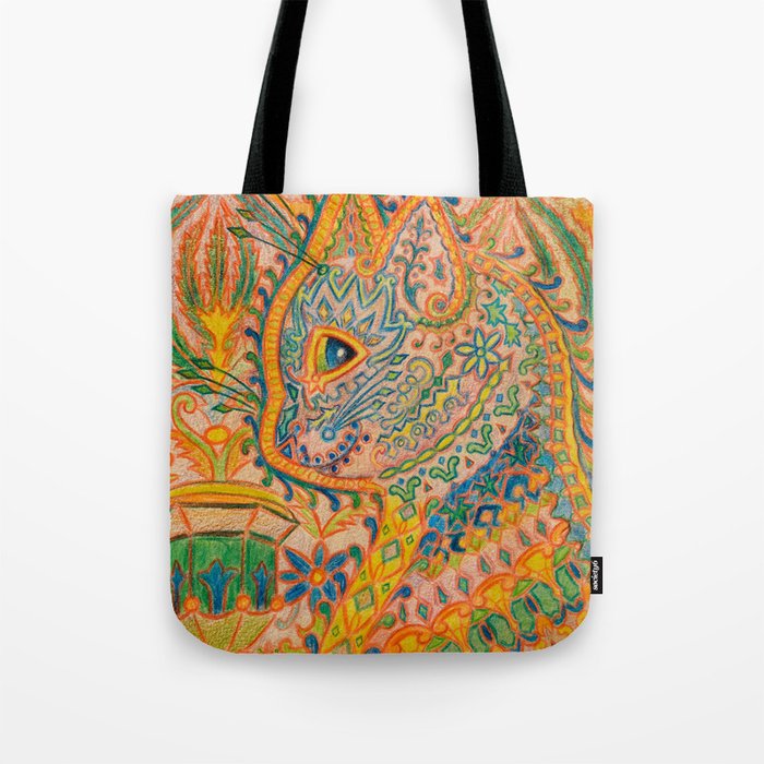 Psychedelic Cat by Louis Wain Tote Bag