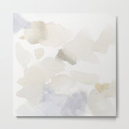 Bloom No. 6 Abstract watercolor floral Metal Print | Nature, Painting, Beige, Square, Blue, Gray, Flower, Garden, Grey, Abstractpainting 