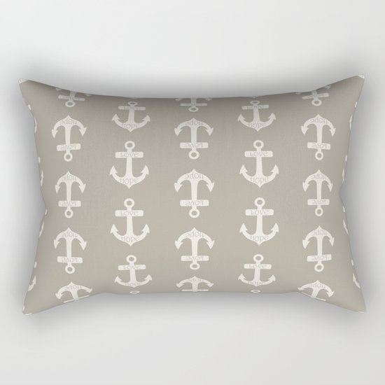 Anchor Alabaster Blue Gray Rectangular Pillow