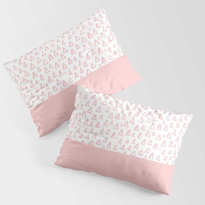 Triangles Pink Pillow Sham