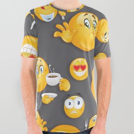Emoji Pattern 5 All Over Graphic Tee