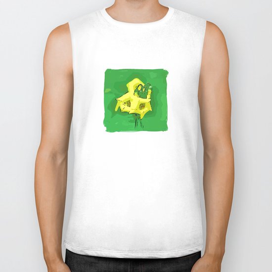 Three yellow Pentagons Biker Tank