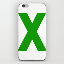 Letter X (Green & White) iPhone Skin