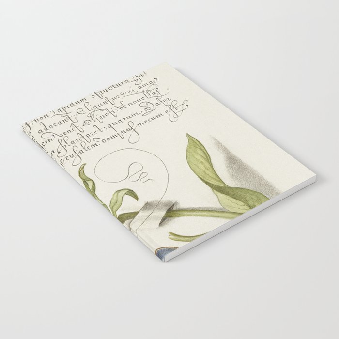 Oyster and flowers vintage calligraphic art Notebook