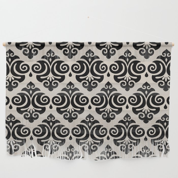 Traditional Pattern in Black and Linen White Wall Hanging