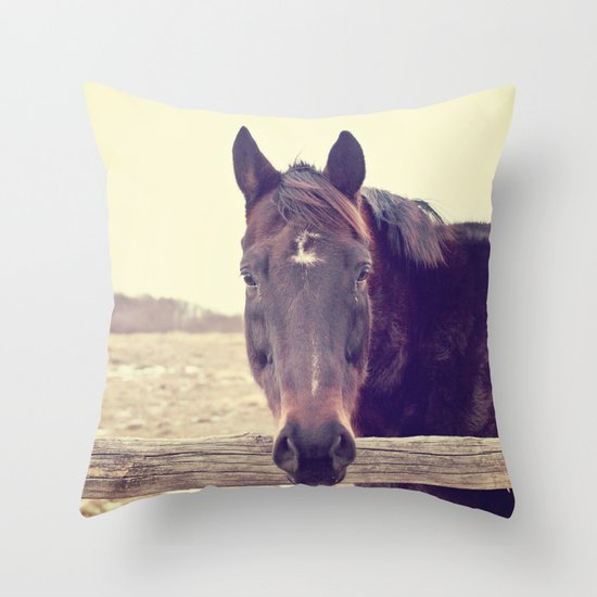 Hello Horse Throw Pillow
