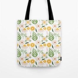 flower white pattern floral Tote Bag