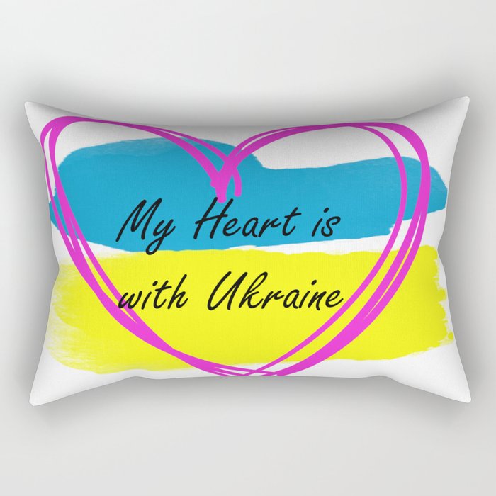 My Heart is with Ukraine Rectangular Pillow