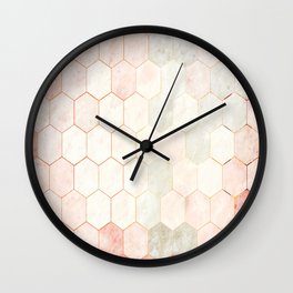 Abstract pattern on ceramic tile, Watercolour mosaic Wall Clock