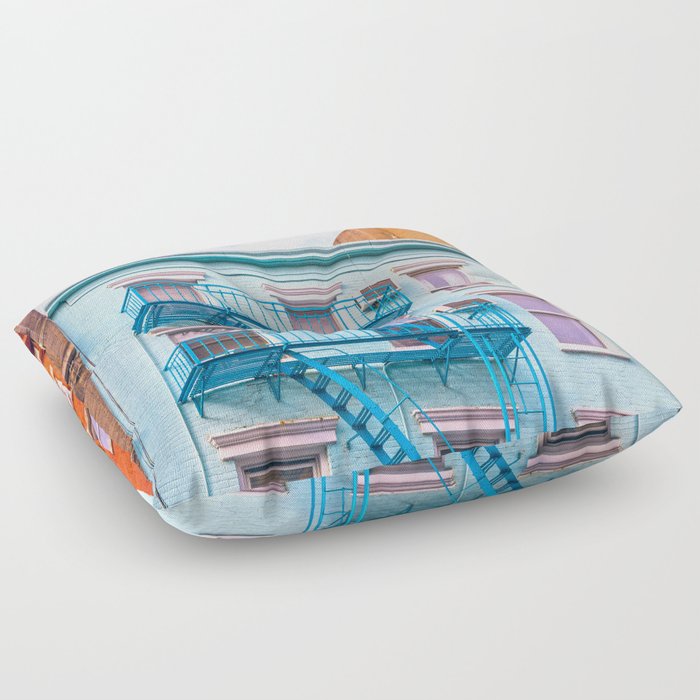 Colorful Architecture New York Photography Floor Pillow