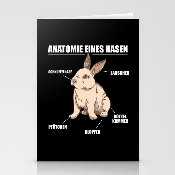 Anatomy Of A Rabbit Funny Kanninchen Explanation Stationery Cards