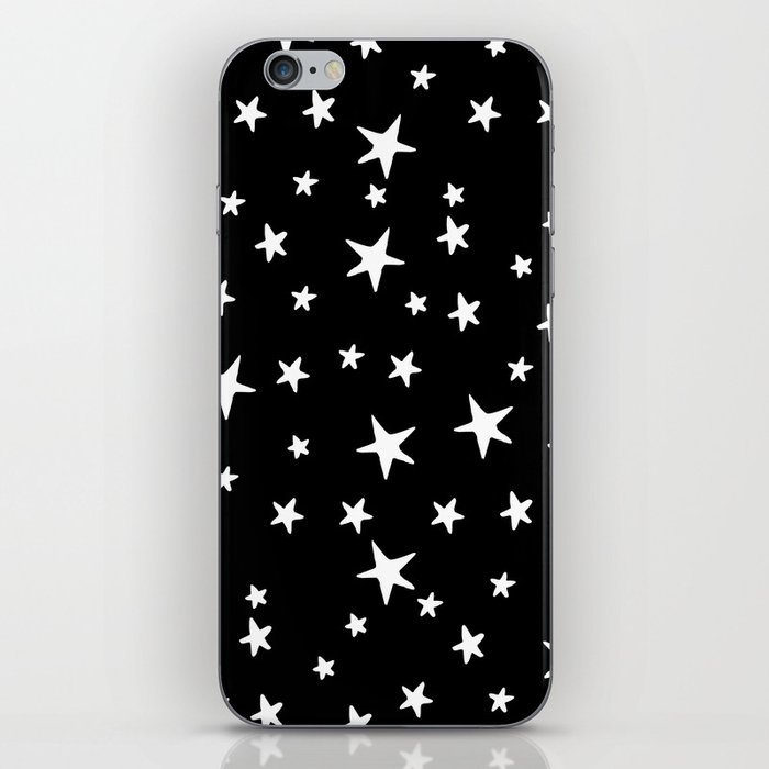 Stars - White on Black iPhone Skin
