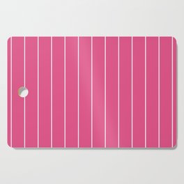 Simple White Stripes on Intense Pink Background Cutting Board