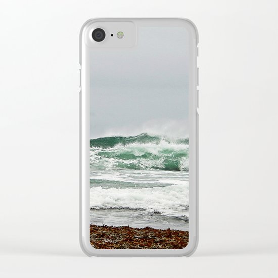 Explosive Green Surf of the St-Lawrence Clear iPhone Case