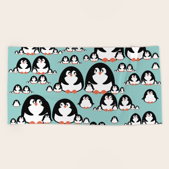 Penguins Beach Towel