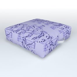 Cat Music Notes Pattern Outdoor Floor Cushion