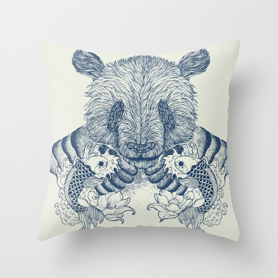 Panda Tattoo Throw Pillow