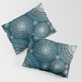 Mandala Pattern Blue Spiritual Zen Bohemian Hippie Meditation Pillow Sham