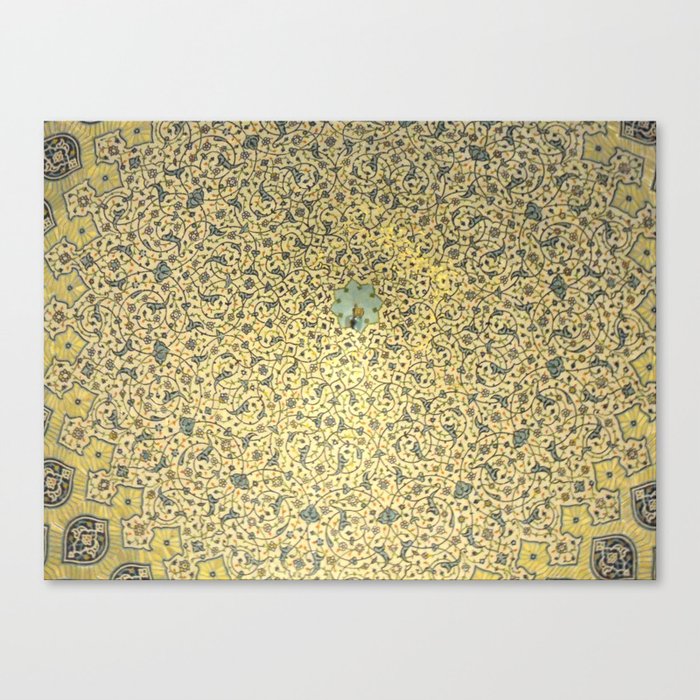 Persian Art Decorative Floral  Gold Mosaic Pattern, Iran Canvas Print