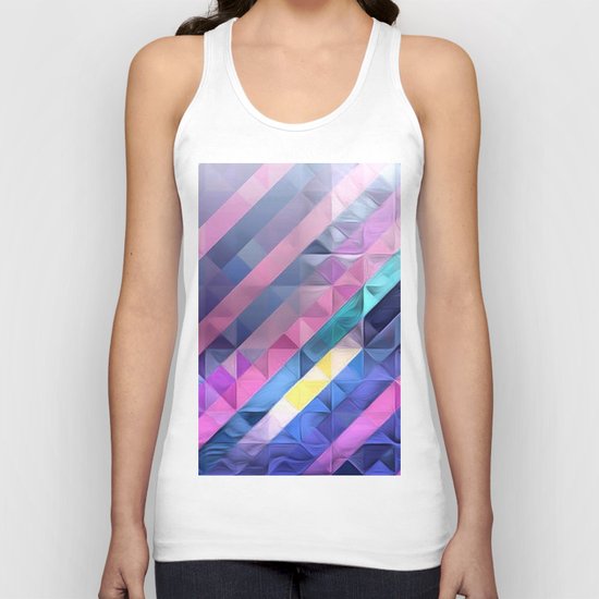 Geometric Abstract Pastel Rainbow Unisex Tank Top