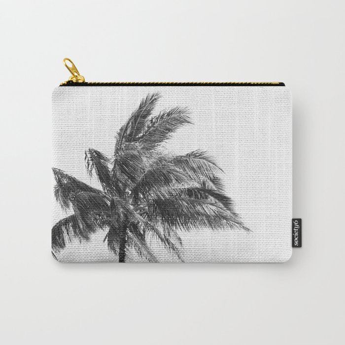 Maui Palm Tree - Black and White Photography Carry-All Pouch