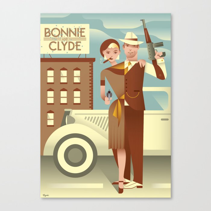 Bonnie & Clyde Canvas Print