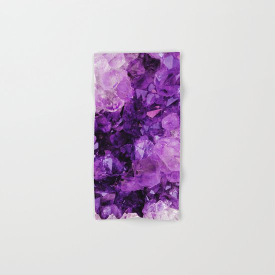 Purple Amethyst Crystals Hand & Bath Towel