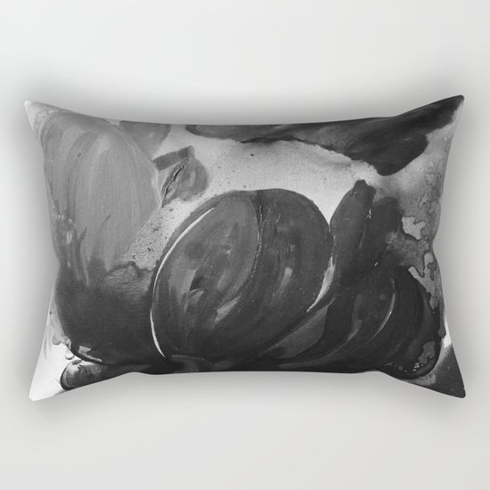 Purple Poppies in the Nighttime Dark As Rain Rectangular Pillow